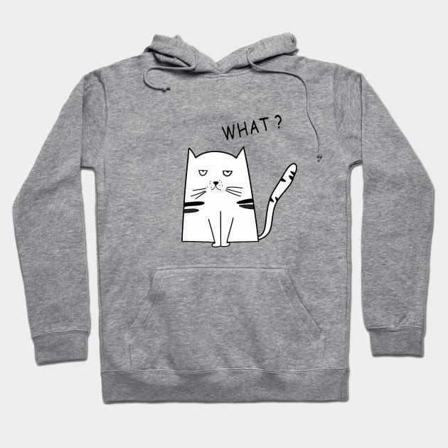 Cat What - Funny Cat Face Hoodie by Ray E Scruggs